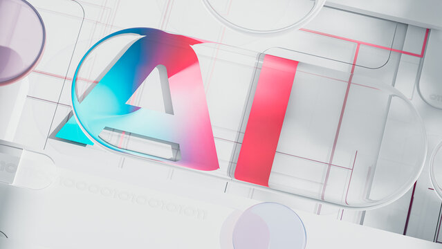 Technology background with the letters AI for Artificial Intelligence