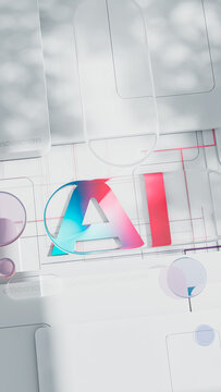 Technology background with the letters AI for Artificial Intelligence