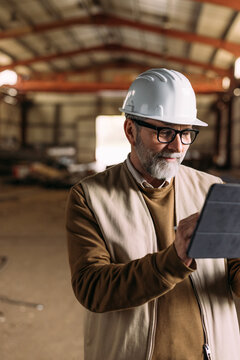 Engineer with tablet