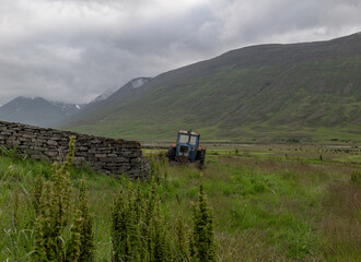 Naklejka premium the old tractor in Iceland