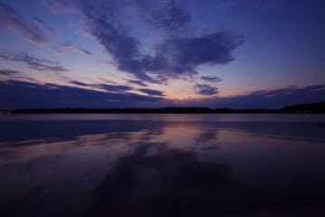 Summer nature lake water sunset landscape