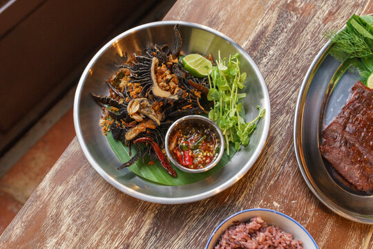 Thai offal dish fried ox rumen