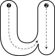 Dotted lines of English letters. For writing practice. For creating learning materials. Transparent background. Ready to use.