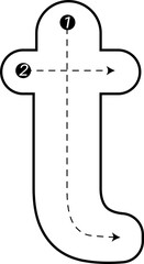 Dotted lines of English letters. For writing practice. For creating learning materials. Transparent background. Ready to use.