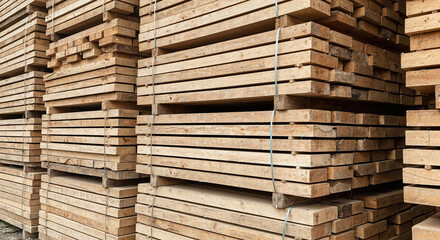 Fototapeta premium stack of wooden pallets