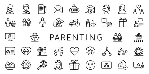 Vector icons set of alphabet, people, and business symbols with numbers and arrows