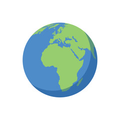 Naklejka premium Earth globe with continents and oceans. Planet icon set. Global map. Map symbol. International Earth Globe icon. World globe icon