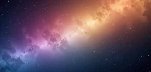 Cosmic Gradient, Tilted Angle, Grainy Texture, Galaxy Colors, Abstract Art, Background, Digital Art, Space, Celestial, Mysterious, Unique.