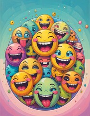 A vibrant cluster of happy faces