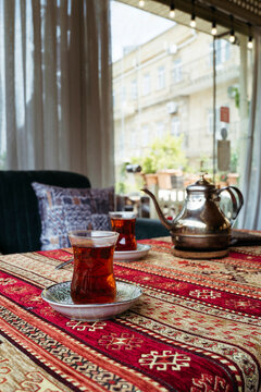 Enjoying Traditional Tea in a Cozy Setting