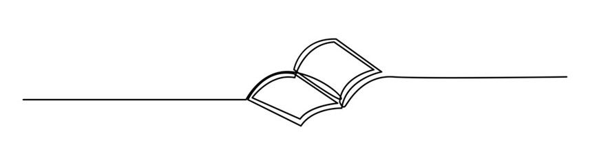 Single Line Drawing of an Open Book