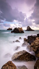 Coastal rocks and dramatic sky