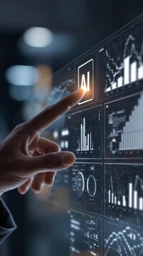 AI Dashboard for Business Data Analysis. Data Management System with KPI Metrics for Finance and Technology.