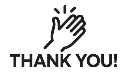 Obraz premium Vector art of thank you gesture with clapping hands and text