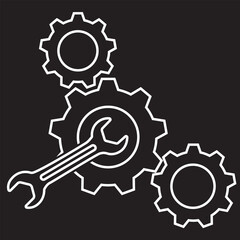 Service, repair and tool icons set. Wrench, screwdriver, hammer and gear icon.