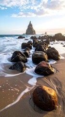 Coastal rocks at sunrise