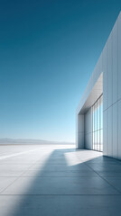 Modern Architectural Marvel: A sleek, contemporary building design, bathed in sunlight, with a minimalist aesthetic. Its clean lines and open space capture the essence of modern architecture.