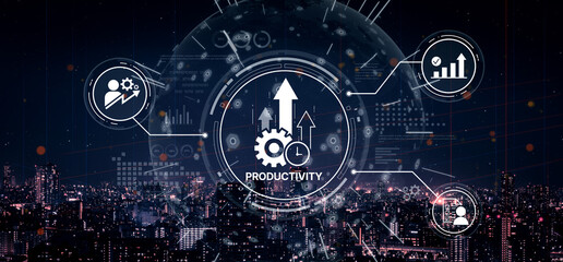 Productivity improvement in digital business, showing productivity tools, productivity tracking,...