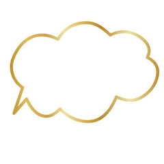 Golden cloud speech bubble 
