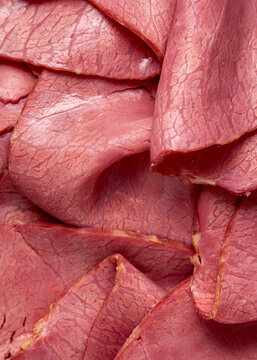 Sliced Roast Beef Close-Up