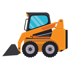 Isolated bobocat icon construction vehicle vector illustration design in a simple graphic style perfect for machinery themes and industrial artwork projects