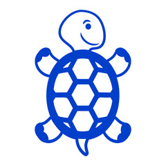 Obraz premium Turtle clings on Wall climbing cute smile happy