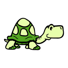 Little Turtle cute smiling happily funny Cartoon