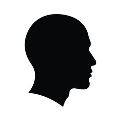 Minimalist silhouette of a human head profile vector illustration for concepts of thought identity and brainstorming silhouette