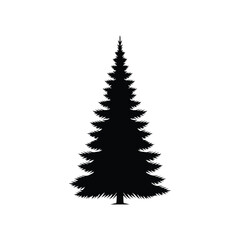 Detailed silhouette of a pine tree vector graphic for nature and forest designs silhouette