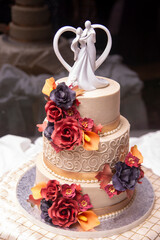 wedding cake with flowers