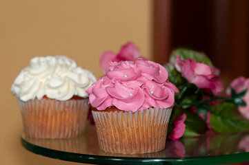cupcake with pink frosting