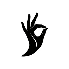 Varun Mudra hand gesture icon in black silhouette style