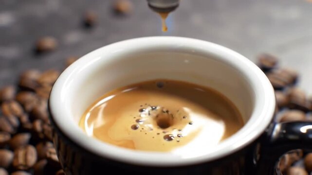 Espresso Drop: Rich Aroma and Coffee Bean Cascade