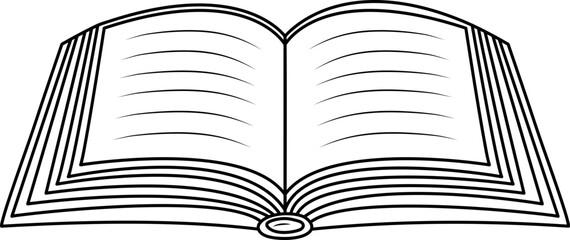 books hand drawing outline simple illustration