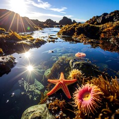 Coastal tide pool scene