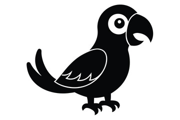 cute cartoon vector icon of a cute parrot  funny c
