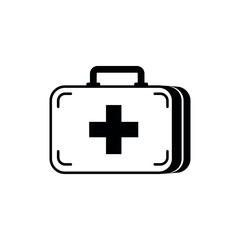 Fototapeta premium First Aid Medical Kit Icon Silhouette Vector