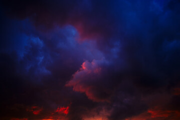 Dramatic sunset sky clouds