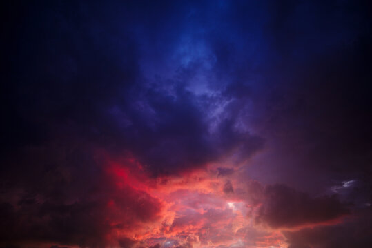 Dramatic sunset sky clouds