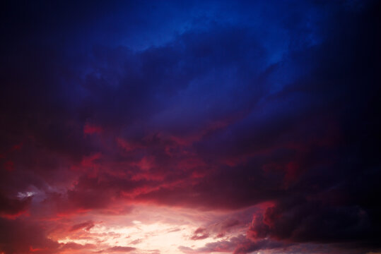 Dramatic sunset sky clouds