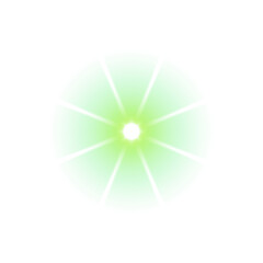 Green glowing energy burst on transparent background

