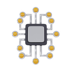 3D AI Symbol in Color – Technology Vector Artwork