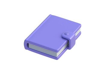 Notebook isolated on white background. Paper notepad. Jotter for notes. Stationery for office or school. 3d render