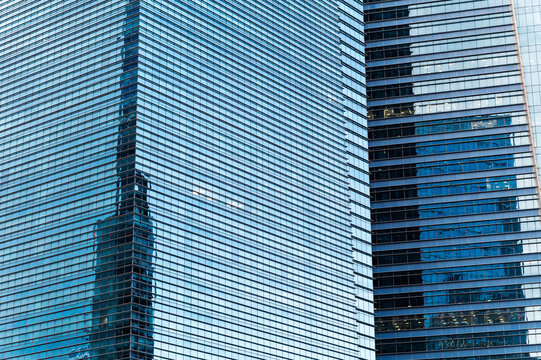 Abstract lines and urban geometry in office buildings