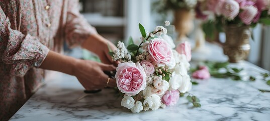 Flower arrangement workshop tutorial for wedding bouquet and floral design class with professional florist