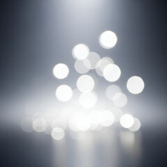 Macro of glowing bokeh light particles in abstract arrangement