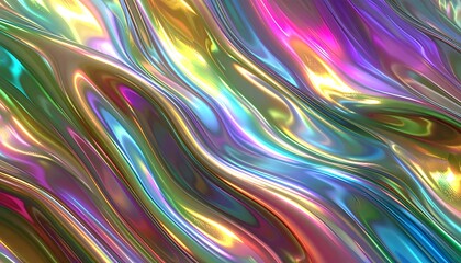 Abstract iridescent liquid flow