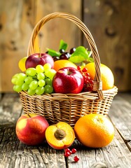 Basket of colorful fruits