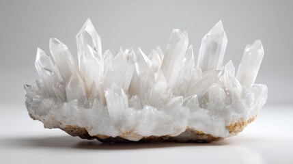 Cluster of clear quartz crystals