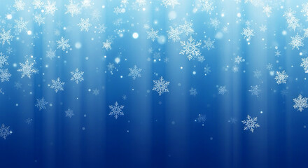 Creative poster design: snowflakes falling over blue gradient background